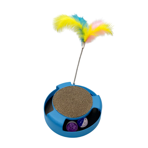 Brinquedo Interativo Oval p/ Gatos - Azul