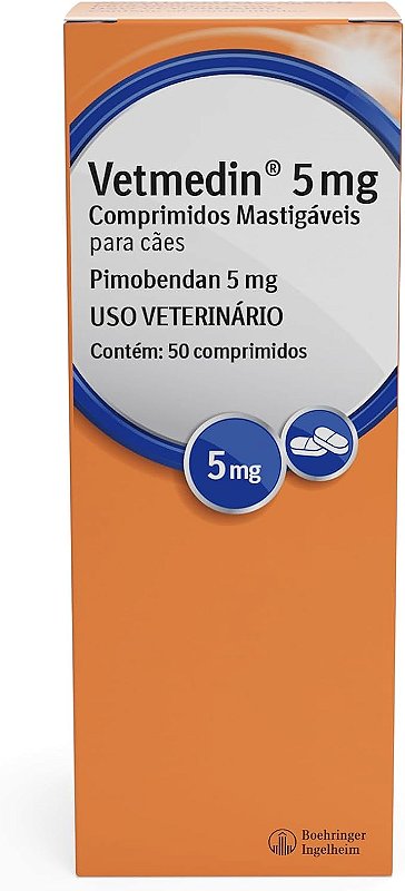 Vetmedin Inotrópico Pimobendan p/ Cães  5 mg - 50 comprimidos