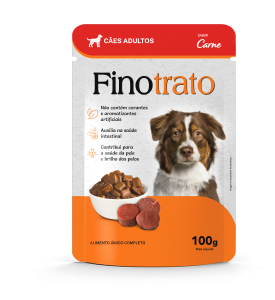 Ração Úmida  FinoTrato Cão AD. Carne Sachê 100g.