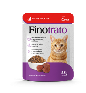 Ração Úmida FinoTrato Gato AD. Carne Sachê 85g.