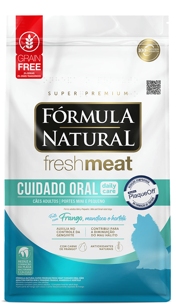 Ração Fórmula Natural Fresh Meat Cuidado Oral  p/ Cães Adultos Mini e Pequenos 1 kg