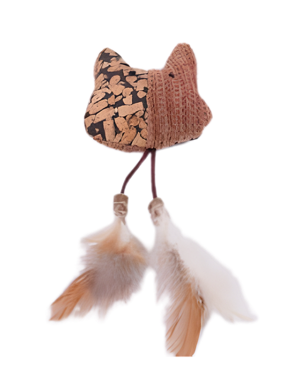 Brinquedo p/ Gatos Gatinho Rolha c/ Penas