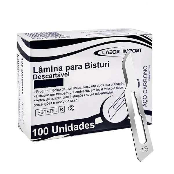 Lâmina De Bisturi N°10 Aço Carbono Caixa Com 100 - Labor Import
