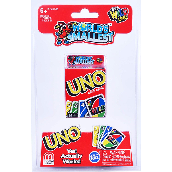 UNO Miniatura Original – Jogo de Cartas Compacto para Viagens, Brindes e Presentes Criativos