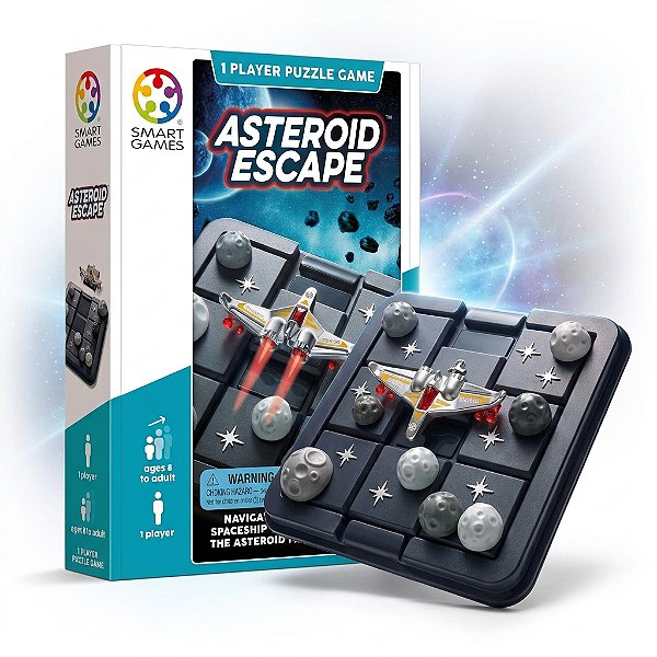 Jogo de Lógica Asteroid Escape Desafios Espaciais Raciocínio Estratégia Smart Games 8+
