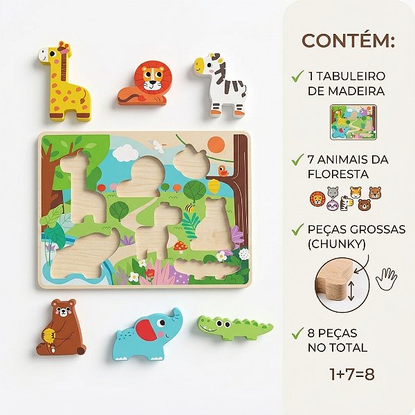 Qualidade Premium Encaixe Animais da Floresta
