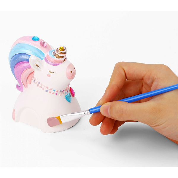 Kit Pintura Infantil Unicórnio com Gesso e Tintas | Arte Criativa a Partir de 3 Anos