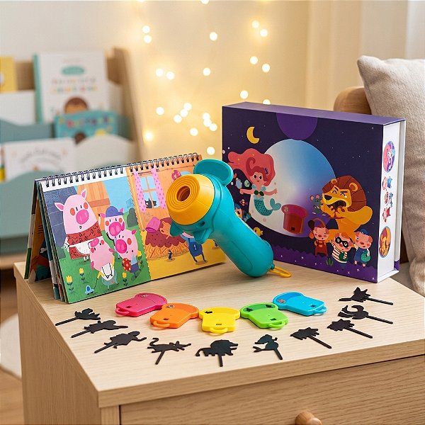 Brinquedo Projetor Cinema De Histórias Infantil Com Sombras