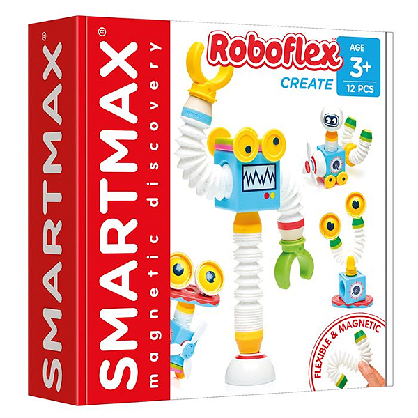 Brinquedo magnético Roboflex educativo de montar robôs flexíveis para coordenação e criatividade 3+