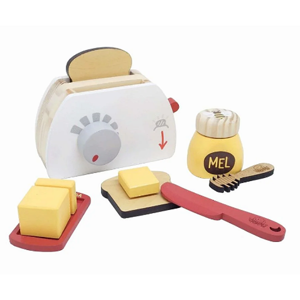 Torradeira Brinquedo Em Madeira NewArt Com Acessórios 3+