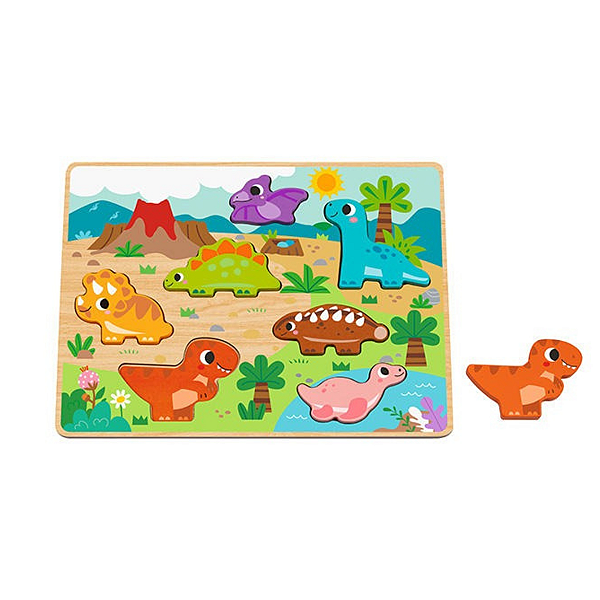 Encaixe Dinossauros Hi Pando – Brinquedo Educativo em Madeira 2+