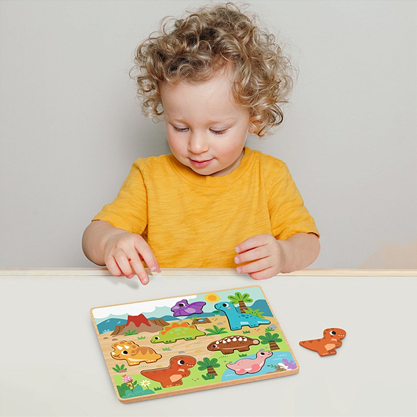 Encaixe Dinossauros Hi Pando – Brinquedo Educativo em Madeira 2+