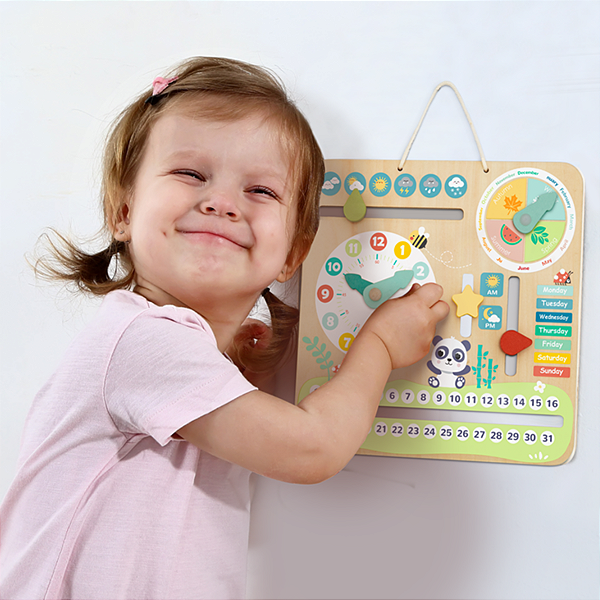 Meu Calendário Infantil Hi Pando Brinquedo Educativo em Madeira 3+