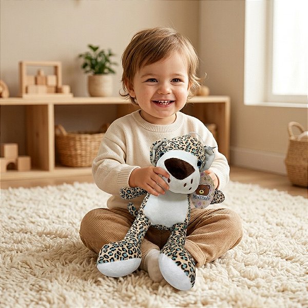 Bicho De Pelucia Jaguar Infantil Animal Safari Macio 30cm