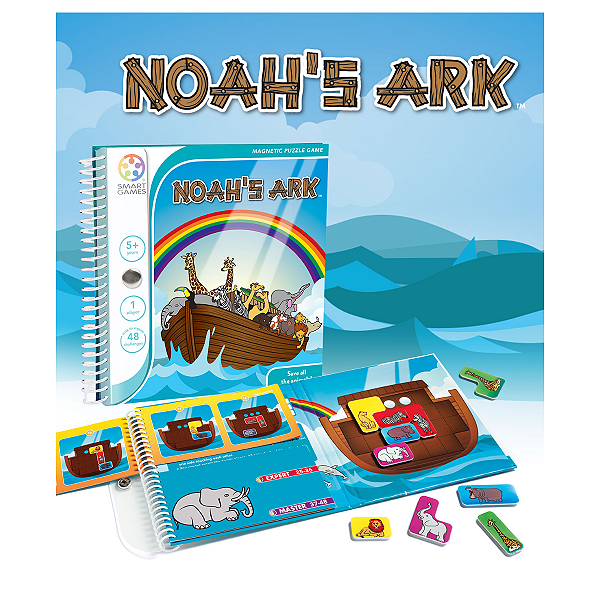 Arca de Noé Jogo de Lógica Magnético Desafios Inteligentes Viagem Raciocínio 5+