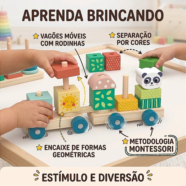 Criança brincando com o Trem de Encaixe