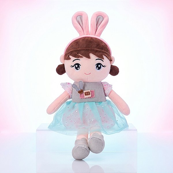 Boneca de Pelúcia Bailarina Coelho 45cm Macia Azul