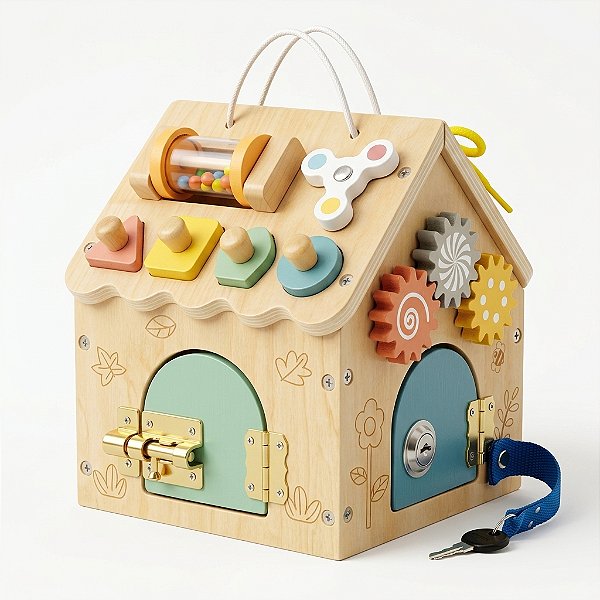 Brinquedo Educativo Montessori Casinha De Atividades Madeira