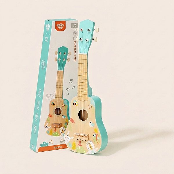 Brinquedo Musical Violão Ukulele Infantil Em Madeira 3 Anos