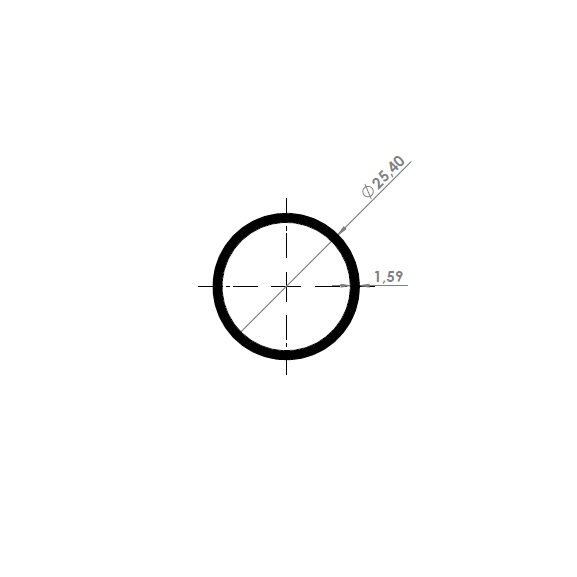 TB-011 - Tubo Redondo 1" x 1/16" (25,4 x 1,59mm)
