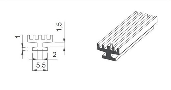 Vedação de PVC Slim - Preta (Borracha de Vedação)