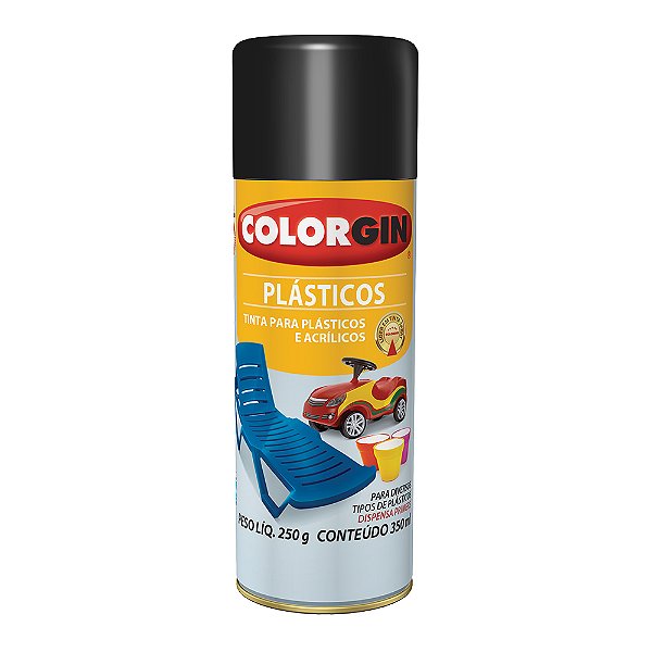 SPRAY PLASTICO PRETO FOSCO COLORGIN 1511