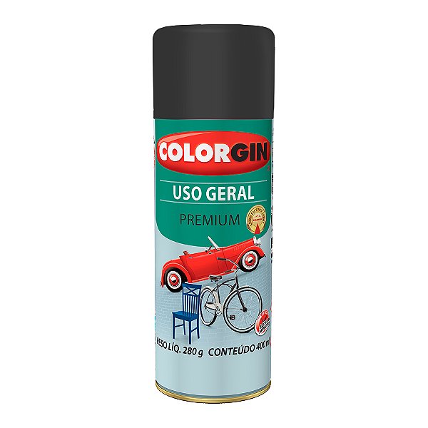 SPRAY PRETO FOSCO 400ML COLORGIN 54001 USO GERAL