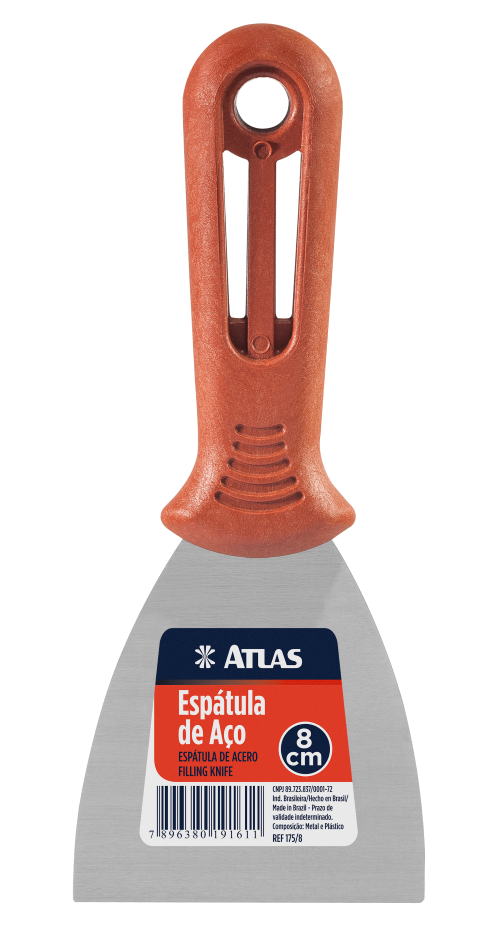 ESPATULA 08CM ACO CARBONO ECONOMICA ATLAS 175/8