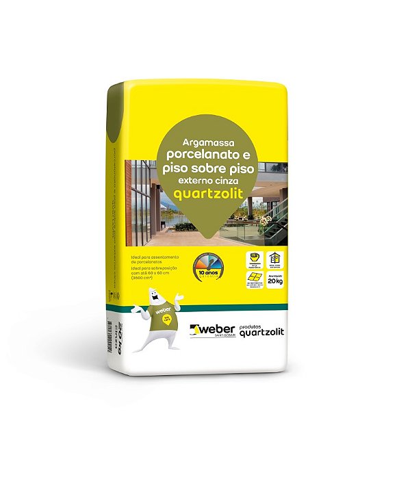 ARGAMASSA EXT 20KG PORCELANATO E PISO CZA QUART