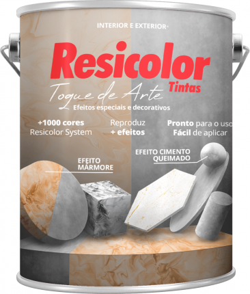 Massa Efeito Cimento Queimado Resicolor 4,5Kg - Dia de Chuva - Acabamento Aveludado