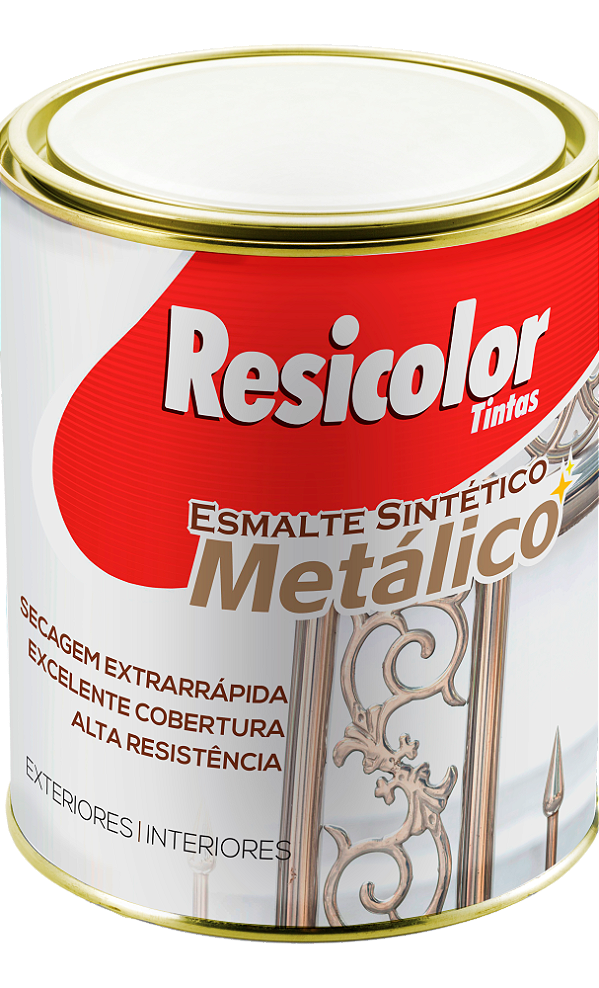 Tinta Esmalte Resicolor Base Solvente Brilhante 225ml Para Metais E Madeiras Branco