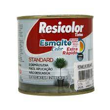 Tinta Esmalte Resicolor Base Solvente Fosco 225ml Para Metais E Madeiras Preto
