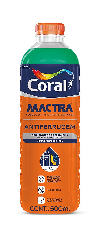 PRIMER CONVERTEDOR ANTIFERRUGEM 0,5L MACTRA CORAL 9580
