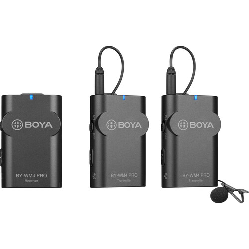 Sistema de Microfone de Lapela Sem Fio Digital BOYA BY-WM4 PRO-K2 para Duas Pessoas