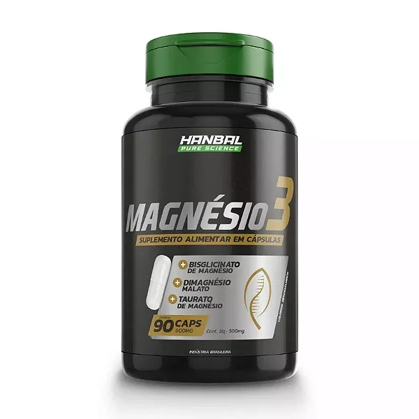 Magnésio 3 600mg 90 cápsulas - Hanbal