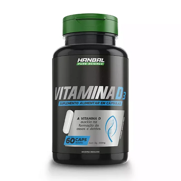 Vitamina D3 600mg 2000UI 60 cápsulas - Hanbal