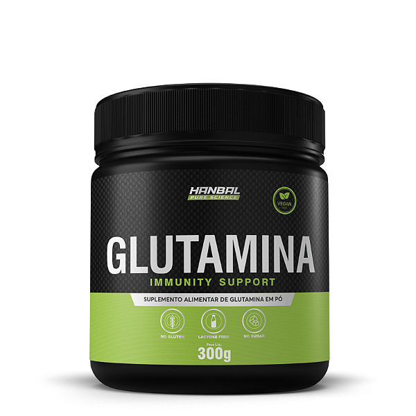Glutamina 300g 100% Pura Importada - Hanbal