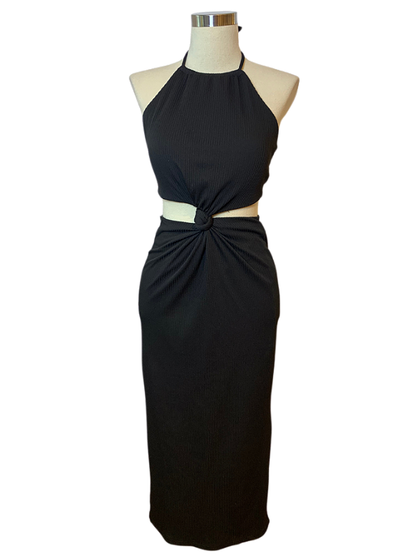 VEST FRENTE UNICA LG CANELADO PRETO AMARRA DOT CLOTHING P