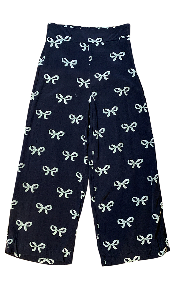 CALÇA RETA PANTALONA PRETO LAÇO TIGRESSE P