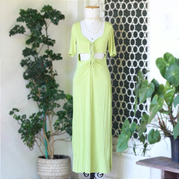 Vestido festa verde limão, M