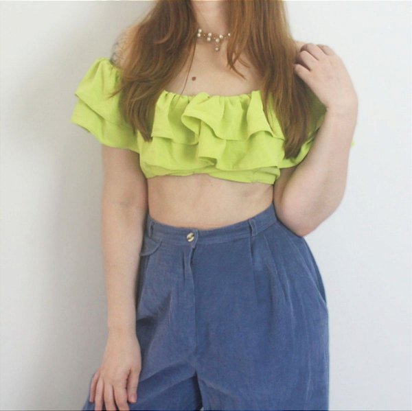 Cropped verde limão M