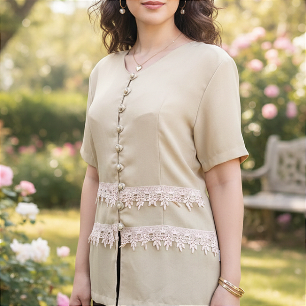 Camisa vintage rendada M