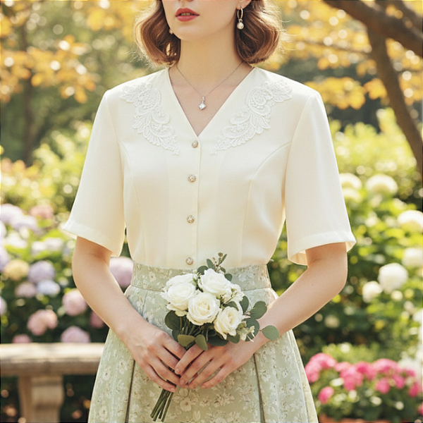 Camisa vintage renda M