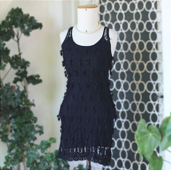 Vestido preto rendas PP