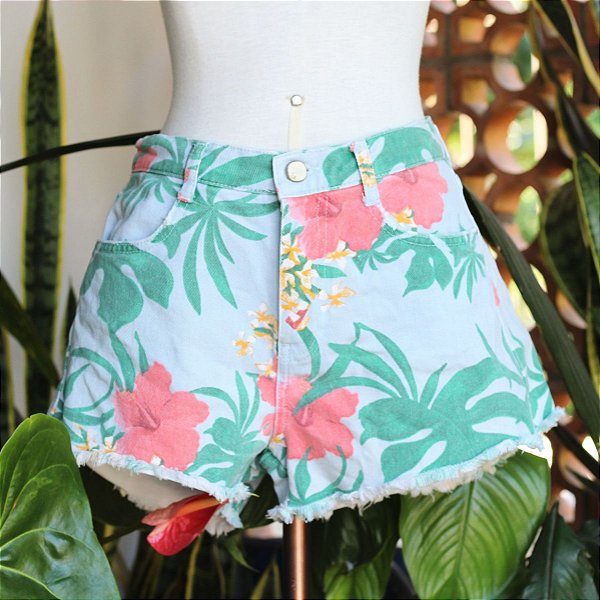 Short jeans estampado Zara 38