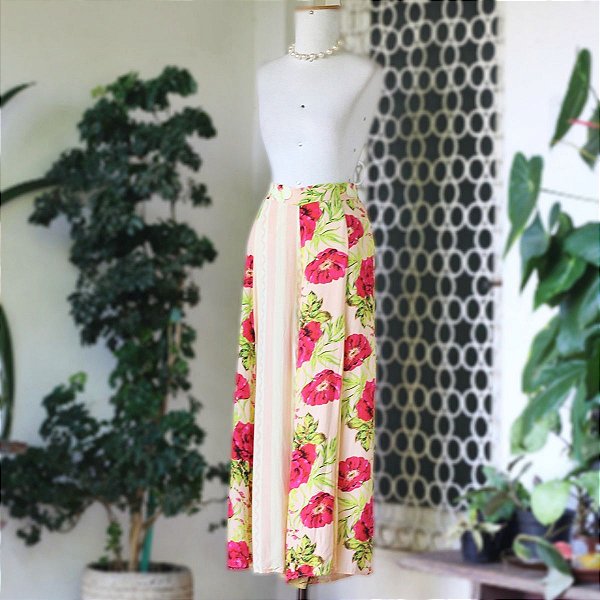 Calça pantalona estampada P