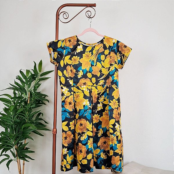 Vestido amarelo floral G