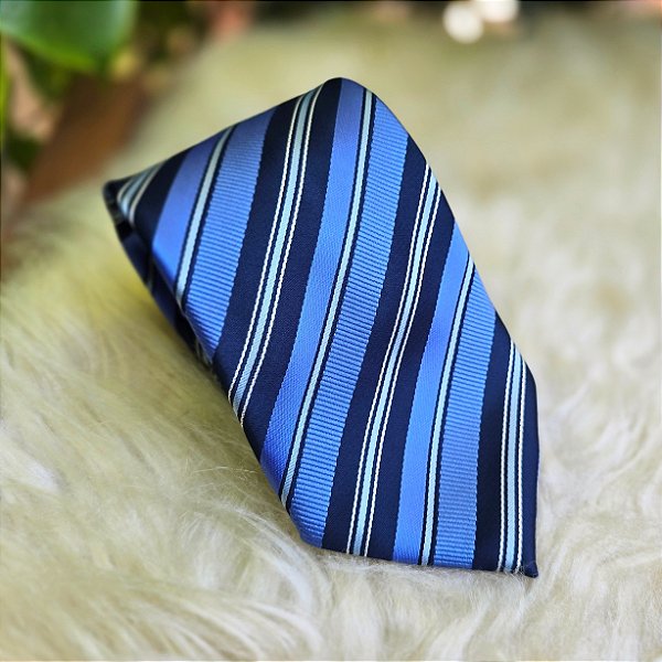 Gravata azul listrada Aduana