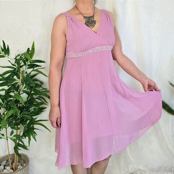 Vestido rosa vintage festa G