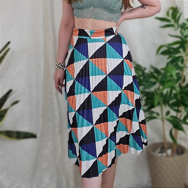 Saia midi plissada P